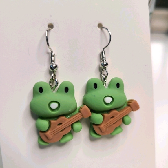 ROMWE - Cartoon Frog Drop Earrings - Picture 5 of 5